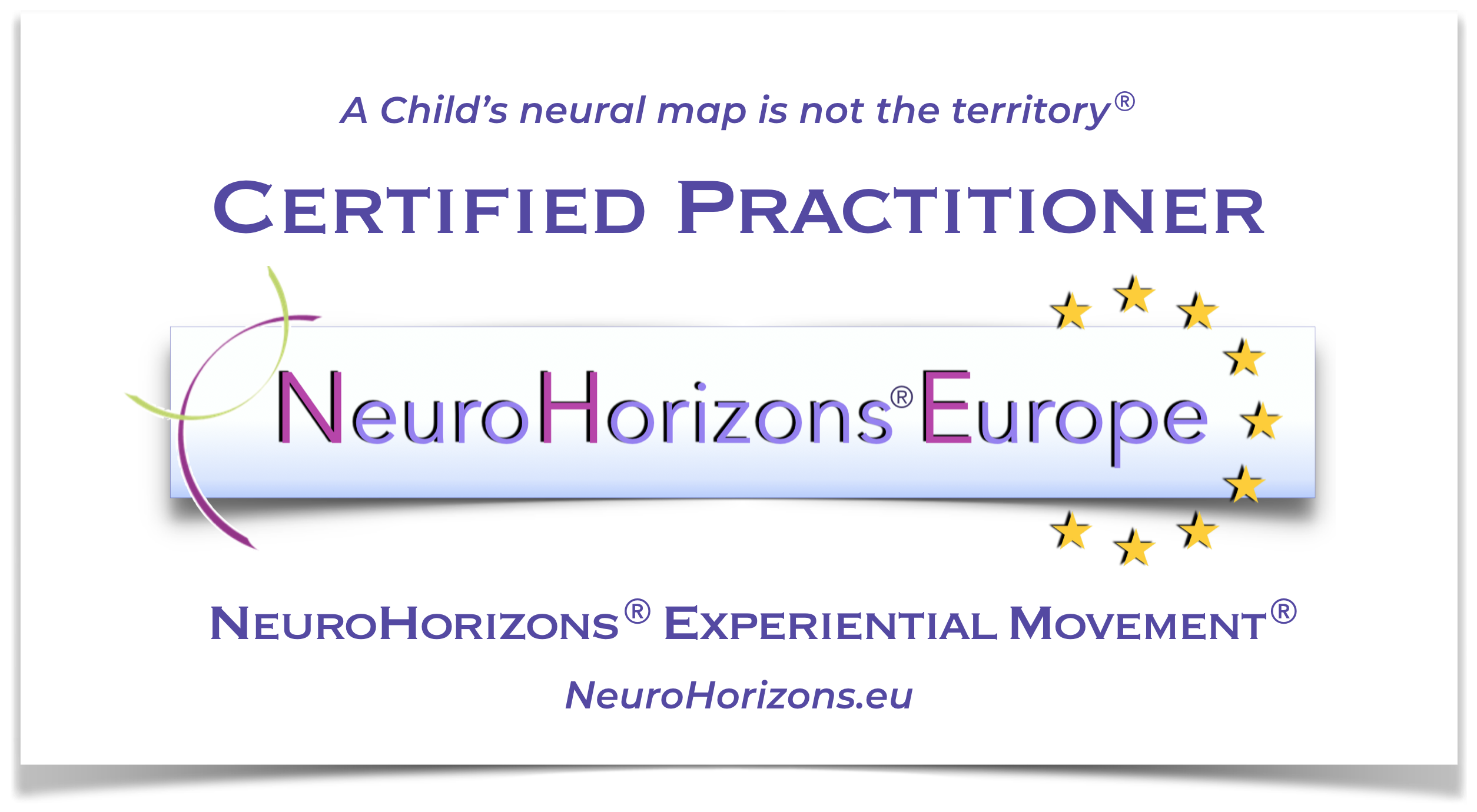 Zertifikat - Certified Practitioner - NeuroHorizons® Europe - NeuroHorizons® Experiental Movement®